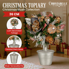 Christabelle 36cm Christmas Tabletop Topiary Tree Jewelled Free Delivery
