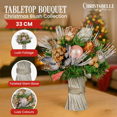 Christabelle 33cm Christmas Bouquet Pre Decorated Holiday Free Delivery