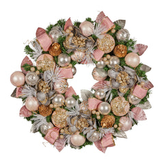 Christabelle 71cm Christmas Wreath Lush Pink Front Free Delivery