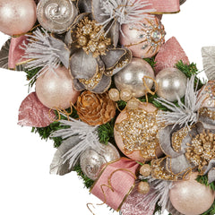 Christabelle 71cm Christmas Wreath Lush Pink Front Free Delivery
