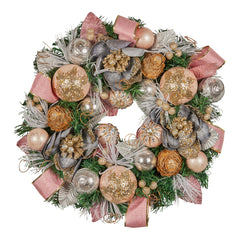 Christabelle 56cm Christmas Wreath Lush Pink Front Free Delivery