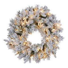 Christabelle Christmas Wreath Snowy Atica Pre-Lit LED Free Delivery