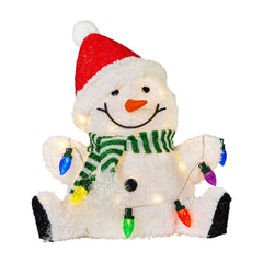 Christabelle Sitting Christmas Snowman Display Lights - Free Delivery