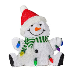 Christabelle Sitting Christmas Snowman Display Lights - Free Delivery