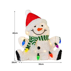 Christabelle Sitting Christmas Snowman Display Lights - Free Delivery