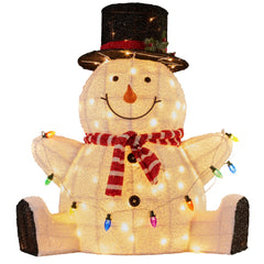 Christabelle 82cm Sitting Snowman Christmas Display Lights Free Delivery