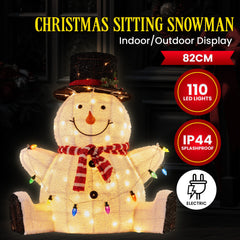 Christabelle 82cm Sitting Snowman Christmas Display Lights Free Delivery