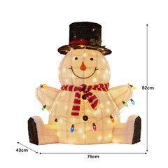 Christabelle 82cm Sitting Snowman Christmas Display Lights Free Delivery
