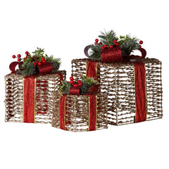 Christabelle Set 3 Christmas Gift Boxes Lights Free Delivery