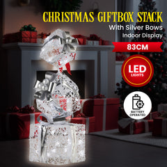 Christabelle 83cm Triple Christmas Silver Giftbox Stack Free Delivery