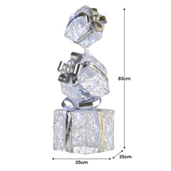 Christabelle 83cm Triple Christmas Silver Giftbox Stack Free Delivery