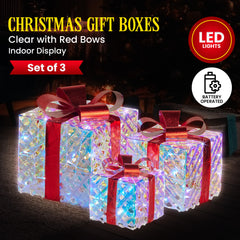 Christabelle Set 3 Christmas Gift Boxes Lights Free Delivery