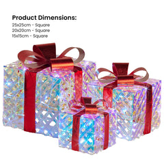 Christabelle Set 3 Christmas Gift Boxes Lights Free Delivery