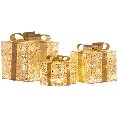 Christabelle Set 3 Battery Operated Golden Christmas Free Delivery