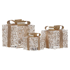 Christabelle Set 3 Battery Operated Golden Christmas Free Delivery