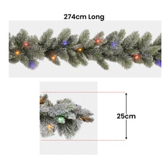 Christabelle 2.7m Christmas Garland Snowy LED Lights Free Delivery