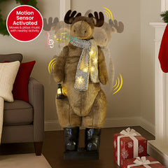Christabelle 1.5m Musical LED Animated Christmas Moose Free Delivery