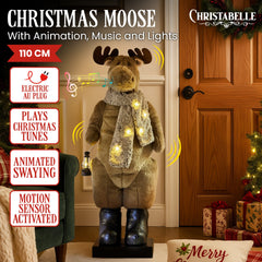 Christabelle 1.1m Musical LED Animated Christmas Moose Free Delivery