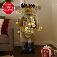 Christabelle 1.1m Musical LED Animated Christmas Moose Free Delivery