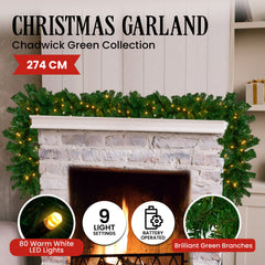 Christabelle 2.7m Christmas Garland LED Lights Chadwick Free Delivery