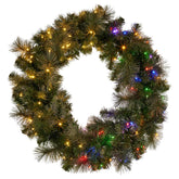 Christabelle 122cm Battery-operated Split Christmas Wreath Glittery Gold Pine