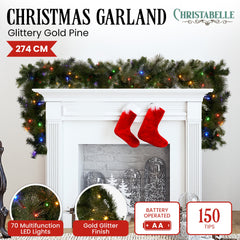 Christabelle 2.7m Christmas Garland LED Lights Glittery Free Delivery