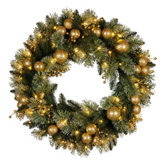 Christabelle 61cm Christmas Wreath LED Lights Glittery Free Delivery