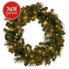 Christabelle 76cm Split Christmas Wreath LED Lights Free Delivery