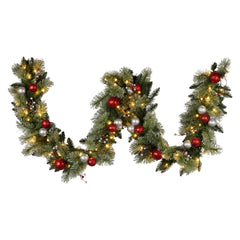 Christabelle 2.7m Christmas Garland LED Lights Baubles Free Delivery