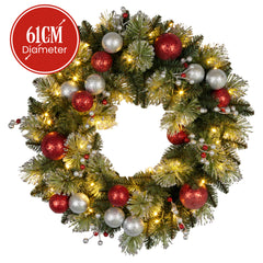 Christabelle Stunning 61cm Christmas Wreath LED Lights Free Delivery