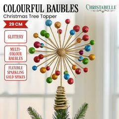 Christabelle Christmas Tree Topper Glittery Baubles Gold Free Delivery