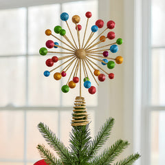 Christabelle Christmas Tree Topper Glittery Baubles Gold Free Delivery