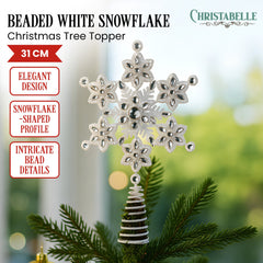 Christabelle Snowflake Christmas Tree Topper Beaded Decoration Free Delivery