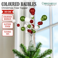 Christabelle Baubles Christmas Tree Topper Festive Glitter Free Delivery