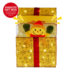 Christabelle Animated Snowman Gift Box Led Christmas Free Delivery