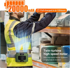 20000mAh Outdoor Portable Waist Fan Hanging Neck Free Delivery