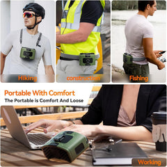 20000mAh Outdoor Portable Waist Fan Hanging Neck Free Delivery