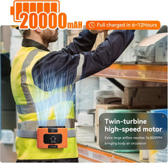 20000mAh Outdoor Portable Waist Fan Hanging Neck Free Delivery