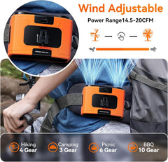 20000mAh Outdoor Portable Waist Fan Hanging Neck Free Delivery