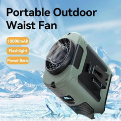 10000mAh Portable Outdoor Waist Fan Hanging Neck Free Delivery