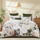 Bianca Giselle White Polyester Printed Floral Coverlet Free Delivery
