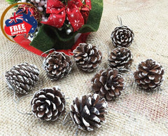 18 Christmas Natural Pine Cones Xmas Tree Hanging Home Decoration Ornament Gifts, Set of 18 Natural Pinecones