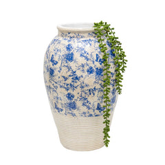 eWholesale Glazed Blue Stoneware Look Vase 25cm Free Delivery