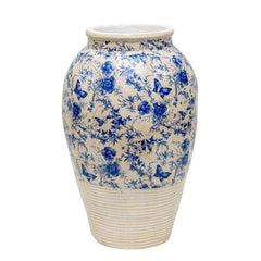 eWholesale Glazed Blue Stoneware Look Vase 25cm Free Delivery