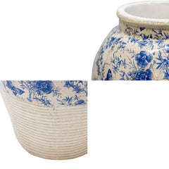 eWholesale Glazed Blue Stoneware Look Vase 25cm Free Delivery