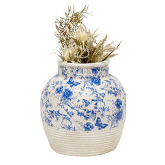 eWholesale Glazed Blue Stoneware Look Vase 33cm Free Delivery