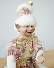 RTC LUXURY CHRISTMAS ELF PINK GOLD 51CM Free Delivery
