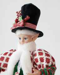 RTC LUXURY CHRISTMAS CAROLLER ELF GREEN/RED 65CM Free Delivery