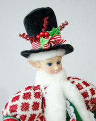 RTC LUXURY CHRISTMAS CAROLLER ELF GREEN/RED 65CM Free Delivery