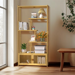 6 Tiers Freestanding Bamboo Storage Shelf High & Low Shelf Bookshelf Plant Stand - Free Delivery